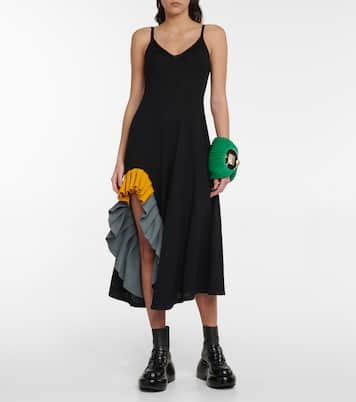 Ruffle-trimmed wool slip dress | Loewe