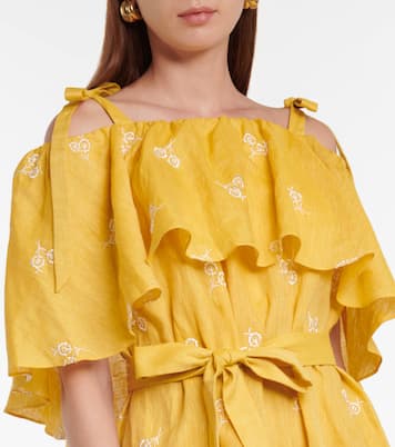 Vacation Lyra off-shoulder linen dress | Erdem
