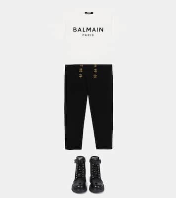 Camiseta de algodón con logo | Balmain Kids
