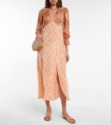 Aoife paisley-printed silk dress | Rixo