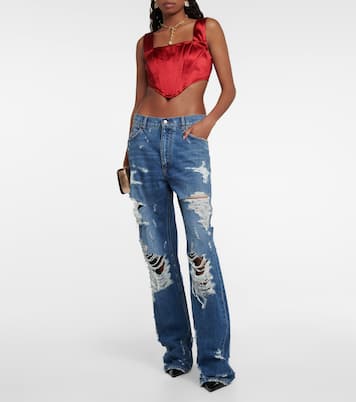 Top raccourci en satin | Dolce&Gabbana
