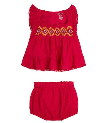 Baby cotton shirt and bloomers set | Polo Ralph Lauren Kids