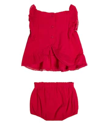 Baby cotton shirt and bloomers set | Polo Ralph Lauren Kids