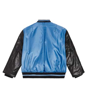 Giacca varsity in twill e similpelle | MM6 Maison Margiela Kids