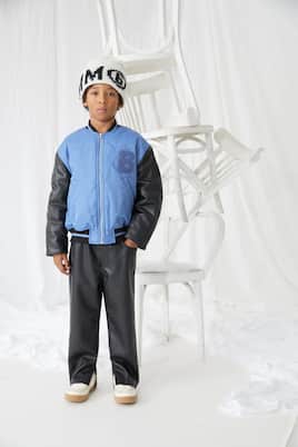 Giacca varsity in twill e similpelle | MM6 Maison Margiela Kids