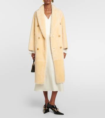 Cappotto doppiopetto reversibile in shearling | Blancha