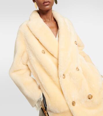 Cappotto doppiopetto reversibile in shearling | Blancha