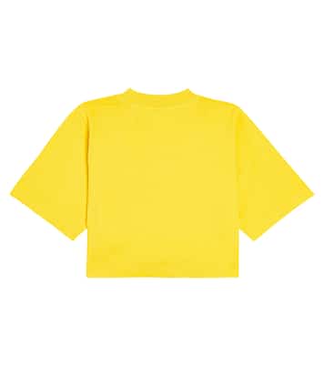 T-shirt raccourci en coton à logo | Palm Angels Kids