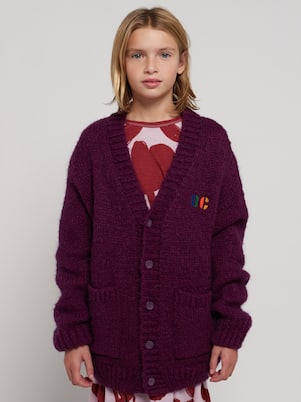 Cardigan Big B en laine mélangée | Bobo Choses