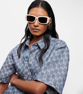 Occhiali da sole rettangolari Double G | Gucci