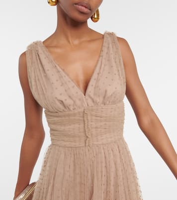 Vestido midi Lola de tul fruncido | Altuzarra