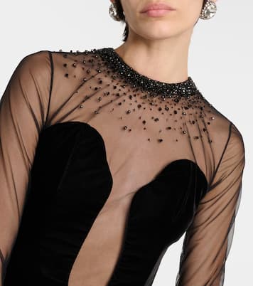 Verzierte Robe aus Samt | Miss Sohee