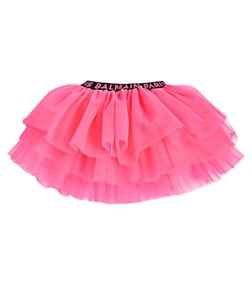 Falda de tul con logo | Balmain Kids