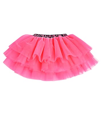 Falda de tul con logo | Balmain Kids