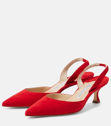 Escarpins Carolyne Gala Val en daim | Manolo Blahnik