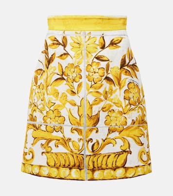 Mini-jupe Majolica en coton mélangé | Dolce&Gabbana
