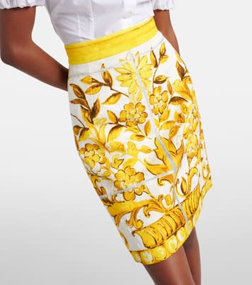 Mini-jupe Majolica en coton mélangé | Dolce&Gabbana