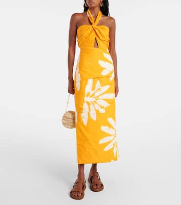Vestido midi estampado con aberturas | Johanna Ortiz