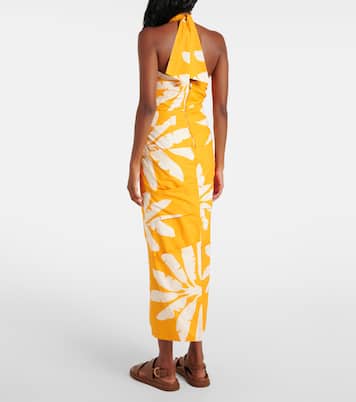 Vestido midi estampado con aberturas | Johanna Ortiz