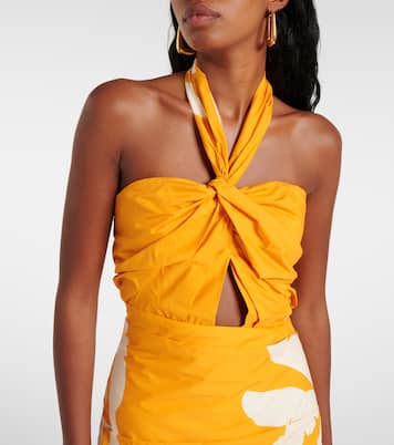 Vestido midi estampado con aberturas | Johanna Ortiz