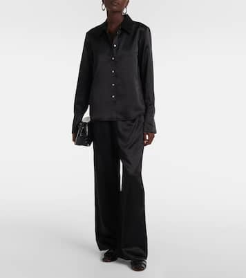 Weite Hose Austin aus Seide und Wolle | Asceno