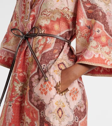 Abito midi Wylie in lino con stampa | Zimmermann