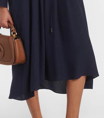 Abito midi Horsebit in seta | Gucci