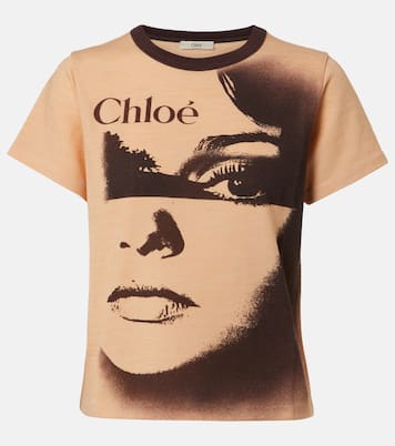 Camiseta de jersey de algodón estampada | Chloé