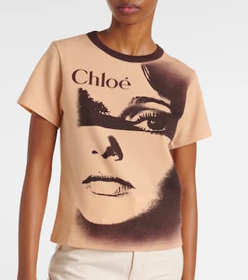 Camiseta de jersey de algodón estampada | Chloé