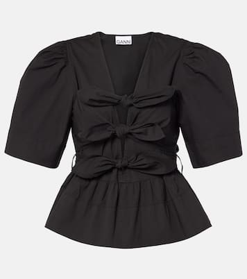 Top in misto cotone con fiocco | Ganni