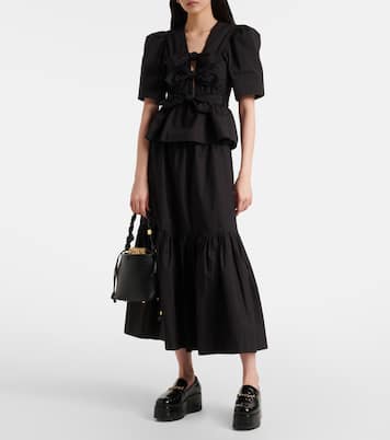 Top in misto cotone con fiocco | Ganni