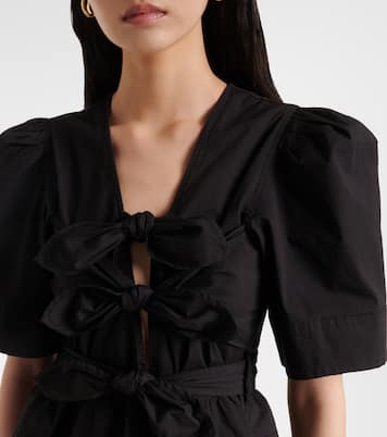 Top in misto cotone con fiocco | Ganni