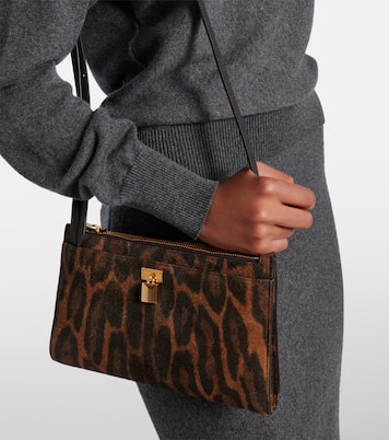 Padlock leopard-print suede crossbody bag | Tom Ford