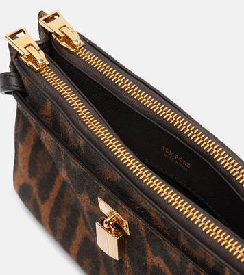 Padlock leopard-print suede crossbody bag | Tom Ford