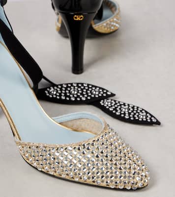 Escarpins Foliefoliage 85 en daim et cuir | Valentino Garavani