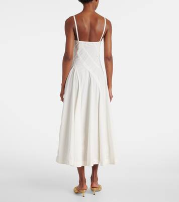 Paneled cotton-blend midi dress | Bottega Veneta