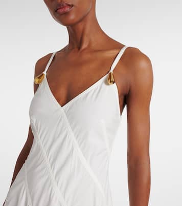 Paneled cotton-blend midi dress | Bottega Veneta