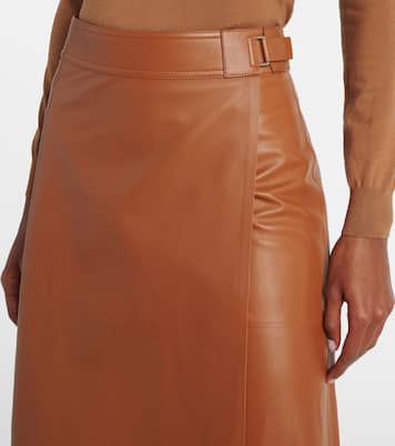 Jacqueline leather midi skirt  | Ralph Lauren Collection