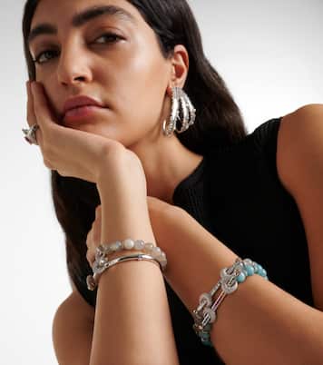 Chakra 18kt white gold bracelet with sapphires, diamonds, and gemstones | Ananya