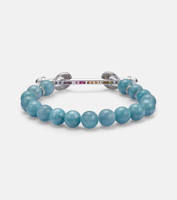 Chakra 18kt white gold bracelet with sapphires, diamonds, and gemstones | Ananya