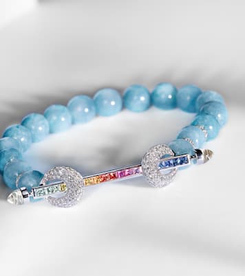 Chakra 18kt white gold bracelet with sapphires, diamonds, and gemstones | Ananya