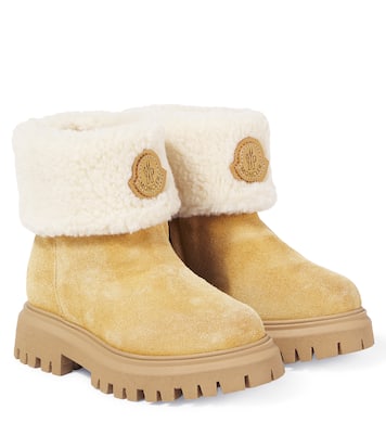 Faux shearling and suede boots | Moncler Enfant