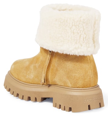 Faux shearling and suede boots | Moncler Enfant