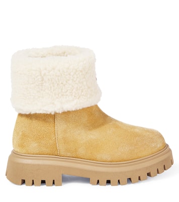 Faux shearling and suede boots | Moncler Enfant