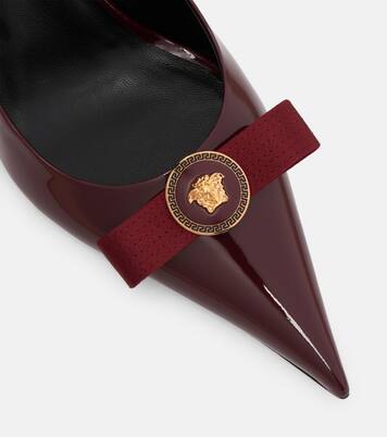 Escarpins Gianni Ribbon 85 en cuir verni | Versace