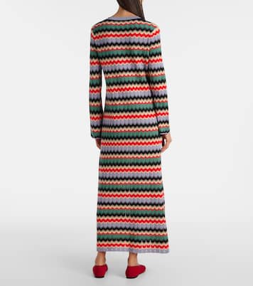Miller chevron cotton midi dress | Rixo