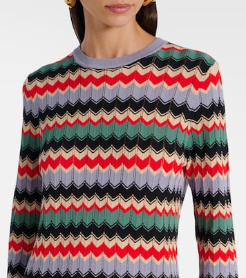 Miller chevron cotton midi dress | Rixo