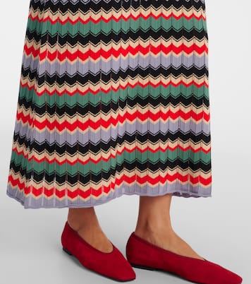 Miller chevron cotton midi dress | Rixo