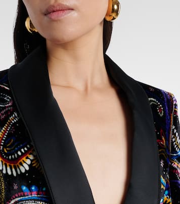 Belted velvet jacquard blazer | Etro