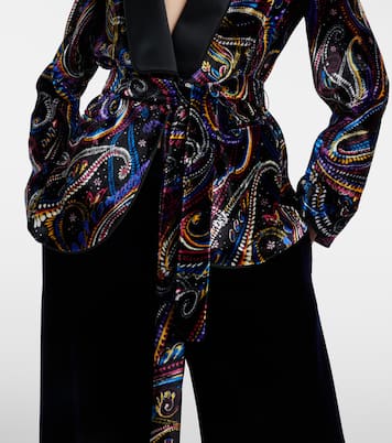 Belted velvet jacquard blazer | Etro